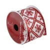 Outlet Red and White Snowflake Christmas Wired Craft Ribbon 2.5" x 10 Yards Ribbons & Bows