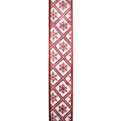 Outlet Red and White Snowflake Christmas Wired Craft Ribbon 2.5" x 10 Yards Ribbons & Bows
