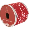 Outlet Red and White Stars Wired Craft Christmas Ribbon 2.5" x 10 Yards Ribbons & Bows