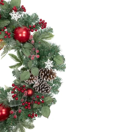 Sale Red Bells and Mixed Foliage Artificial Christmas Wreath, 30-Inch, Unlit Unlit