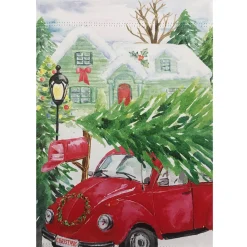 Best Red Car and Christmas Tree Outdoor Garden Flag 12.5" x 18" Yard Signs