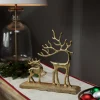 New Reindeer and Fawn Metal Christmas Figure - 10.25" - Gold Animals