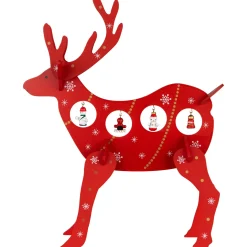 Outlet Reindeer Cut-Out Ornament Holder Christmas Decoration - 13.25" - Red and White Animals