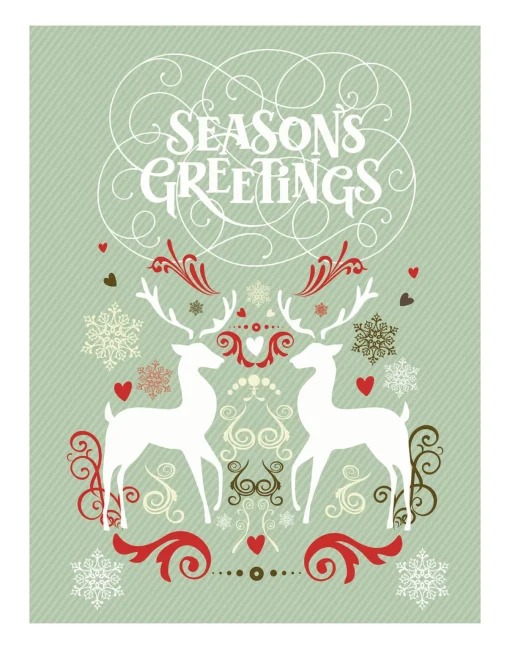 Clearance Reindeer Love Christmas Holiday Wall Decor Art Print Wall