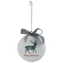 Online Reindeer "Merry Christmas" Disc Ornament - 4.5" Animals