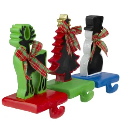 Outlet Reindeer, Tree, and Snowman Chalkboard Christmas Stocking Holders - 7" - Set of 3 Stocking Holders