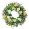 Rose and Foliage Artificial Spring Wreath - 24-Inch, Unlit Unlit