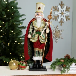 Hot Royal King with Scepter Christmas Figure - 22" - Red and Green People