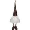 Rustic Sitting Gnome Christmas Decoration - 12" - White and Brown Gnomes