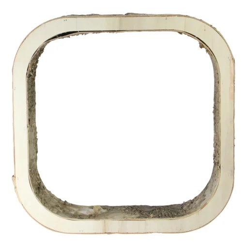 Rustic Square Wood Bark Decoration - 13.5" - Ivory and Brown Novelty