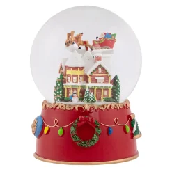 Outlet Santa and Reindeer Christmas Night Musical Snow Globe - 7" Snow Globes