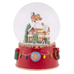 Outlet Santa and Reindeer Christmas Night Musical Snow Globe - 7" Snow Globes