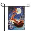 Hot Santa and Reindeer Sleigh Ride Outdoor Garden Flag 12.5" x 18" Yard Signs