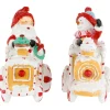 Outlet Santa and Snowman on Gingerbread Train Car Christmas Figurines - 6.75" - Set of 2 Santa Claus
