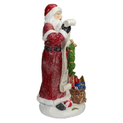 Outlet Santa Claus with Gift Sack and a Nice and Naughty List Christmas Figurine - 11.5