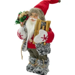 Discount Santa Claus with Presents and Sled Standing Christmas Figure - 12