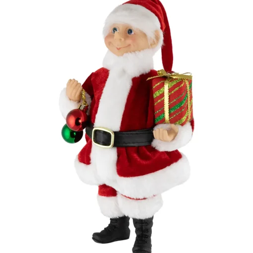 New Santa Elf with Gift Christmas Figure - 14" Elves & Fairies