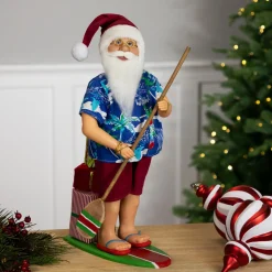 Best Santa on a Paddle Board Christmas Figure - 18" Santa Claus