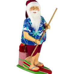 Best Santa on a Paddle Board Christmas Figure - 18" Santa Claus