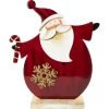Santa with Candy Cane and Snowflake Wooden Christmas Decoration - 12" Santa Claus