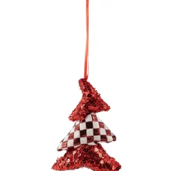 Discount Sequined and Checkered Tree Christmas Ornaments - 5