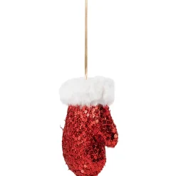 Best Sequined Winter Mitten with Plush Trim Christmas Ornament - 6