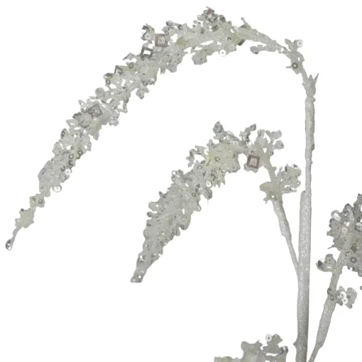 New Sequins and Glitter Weeping Artificial Spray - 27" - White Sprays, Picks & Branches
