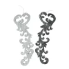 Outlet Set of 2 Black and Gray Scrollwork Christmas Ornaments 10.5" Novelty