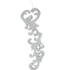 Outlet Set of 2 Black and Gray Scrollwork Christmas Ornaments 10.5