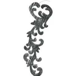 Outlet Set of 2 Black and Gray Scrollwork Christmas Ornaments 10.5