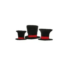 Discount Set of 3 Black Velveteen Wrapped Top Hat Christmas Table Decorations 7" Novelty