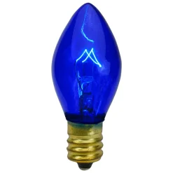 Set of 4 Blue C7 Transparent Christmas Replacement Bulbs - 2" Replacement Bulbs