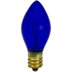 Set of 4 Blue C7 Transparent Christmas Replacement Bulbs - 2
