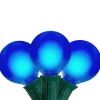 Best Set of 15 Blue Satin G50 Globe Christmas Lights - Green Wire Globes