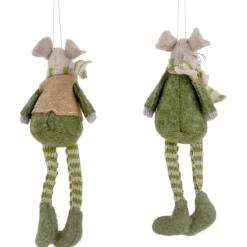 New Set of 2 Boy and Girl Mice Christmas Ornaments 7.5