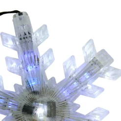 Outlet Set of 3 Cascading White and Blue Snowfall LED Snowflake Christmas Lights 25