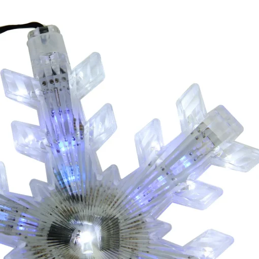 Outlet Set of 3 Cascading White and Blue Snowfall LED Snowflake Christmas Lights 25" Novelty