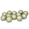 Clearance Set of 12 Champagne Gold Shatterproof Matte Christmas Ball Ornaments 4" Shatterproof Balls|Ball Ornaments