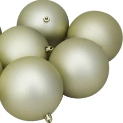 Clearance Set of 12 Champagne Gold Shatterproof Matte Christmas Ball Ornaments 4