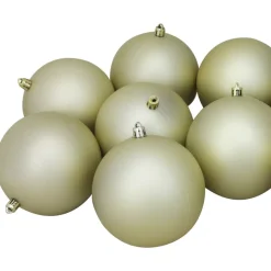 Clearance Set of 12 Champagne Gold Shatterproof Matte Christmas Ball Ornaments 4