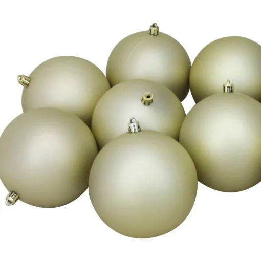 Clearance Set of 12 Champagne Gold Shatterproof Matte Christmas Ball Ornaments 4" Shatterproof Balls|Ball Ornaments