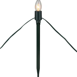 Best Set of 15 Clear Lighted C9 Shape Christmas Pathway Markers, Green Wire Lawn Stakes