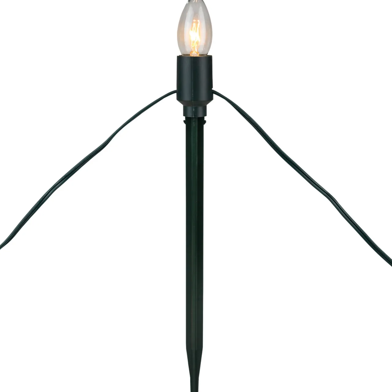 Best Set of 15 Clear Lighted C9 Shape Christmas Pathway Markers, Green Wire Lawn Stakes