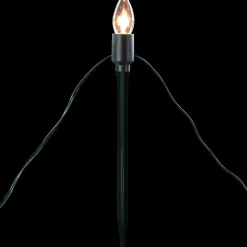 Best Set of 15 Clear Lighted C9 Shape Christmas Pathway Markers, Green Wire Lawn Stakes