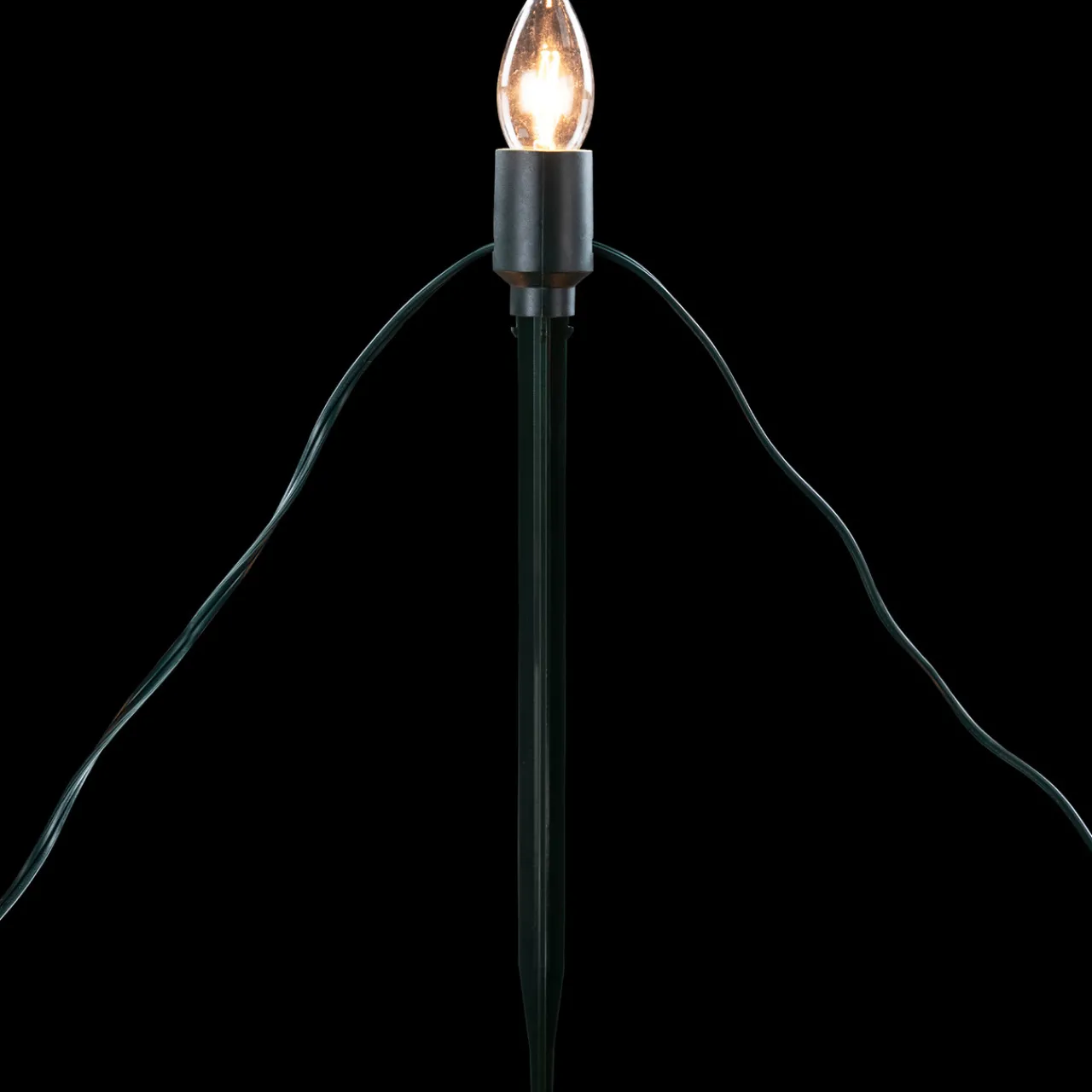 Best Set of 15 Clear Lighted C9 Shape Christmas Pathway Markers, Green Wire Lawn Stakes