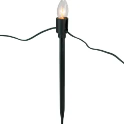 Best Set of 15 Clear Lighted C9 Shape Christmas Pathway Markers, Green Wire Lawn Stakes