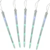 Outlet Set of 5 Color Changing Cascading Icicle Christmas Light Tubes - 13 ft Clear Wire Novelty