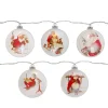 Set of 5 Glass Norman Rockwell Christmas Disc Lights Battery Operated