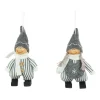 Online Set of 2 Gray and White Striped Plush Twin Gnomes Christmas Ornaments 5.5" Family & Friends