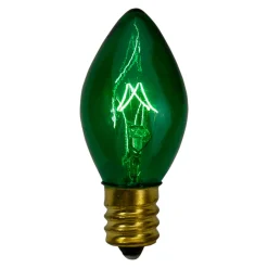 Discount Set of 4 Green C7 Transparent Christmas Replacement Bulbs - 4" Replacement Bulbs
